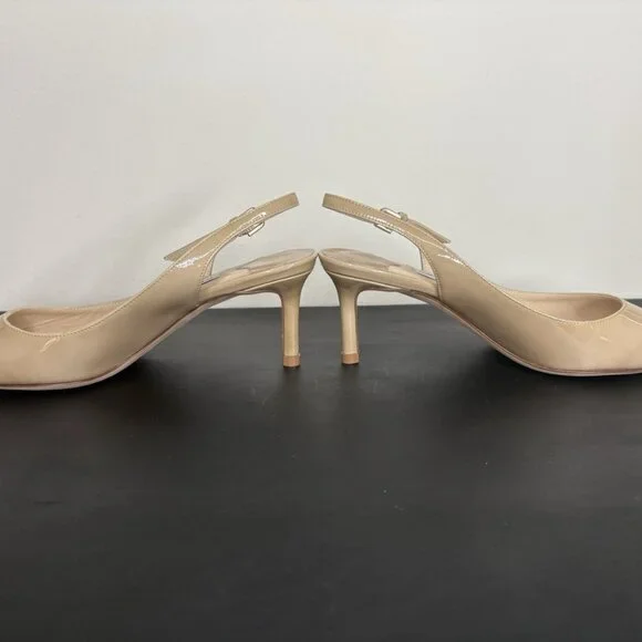 Jimmy Choo Sling Back Patent Leather Nude 2“ Heels - Picture 3 of 8